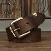 Vintage Genuine Leather Cowhide Belt Men's Genuine Leather Pin Buckle Korean Style Personality Trend Jeans Belt