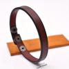 Fashion Simply Cool Genuine Leather Bracelet Cuff Wristband Snap Unisex Brown