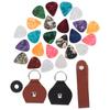 28Pcs Guitar Pick Set PU Leather Celluloid 3 Kinds Thickness Instrument Accessories