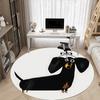 1pc Dachshund Pet Office Round Area Rug, Indoor Mat Suitable ForOffice, Under Office Chairs Bedroom Living Room Home Decor, Room Deco 081