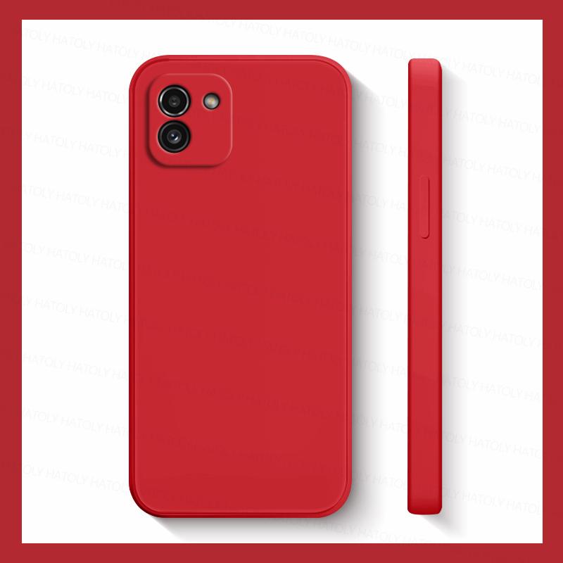 

Для Samsung Galaxy A03 Чехол Samsung A03S A12 A13 A53 A52 M52 M32 A03 Core Cover Liquid Silicon Противоударный задний чехол Samsung A03 A03S красный