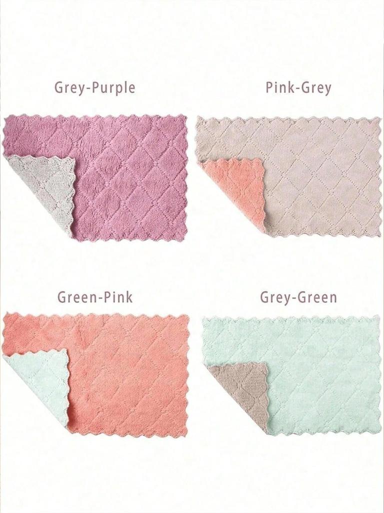 10pcs Microfiber Kitchen Cloth Dish Towels Super Absorbent Coral Velvet Dishtowels Nonstick Oil Washable Fast Drying