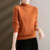 Casual Sweater Women's Solid Color Loose Base Knitted Sweater Autumn and Winter Lazy Style Pullover Sweater Solid Color Loose Half High Neck Sweater