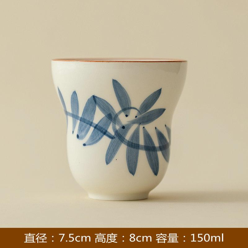 Hand Painted Gourd Shape Ceramic Cup Japanese Underglaze High Aesthetic Tea Water Cup Personal Master Cup Home Use Gift