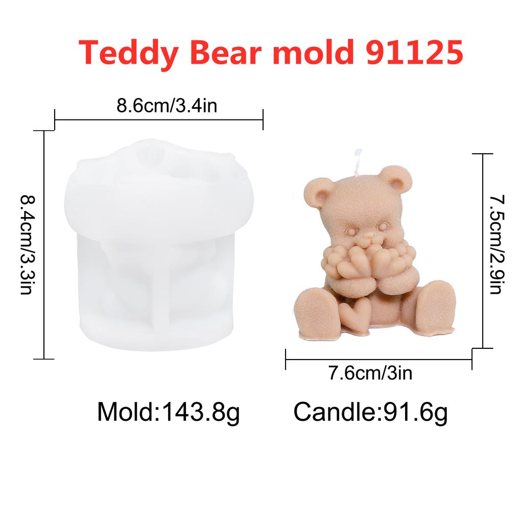 3D medvídek silikonová forma na svíčky zvířátka roztomilý pár medvídků forma na epoxidovou pryskyřici domácí dekorace nástroje na výrobu mýdla romantický svatební dar