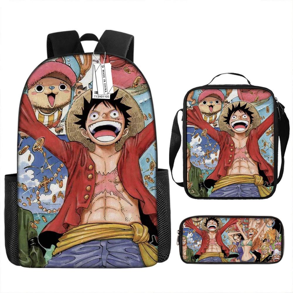 ONE PIECE Student School Bag Luffy Cartoon School Bag Boys Pencil Bag Voyage King Explosion