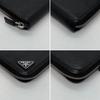 Used RFID Equipped / Beautiful Condition  Prada Long Wallet, Round Zipper, Triangle Logo, Leather, Black