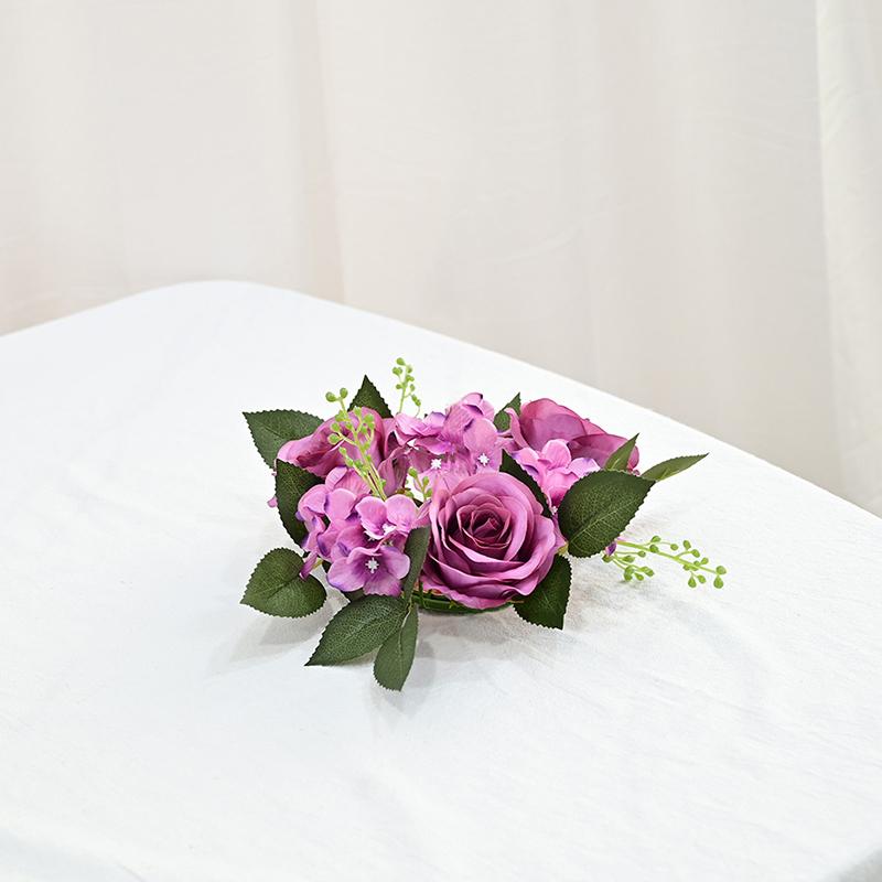 1PC/20CM Artificial Silk Flowers wreath for candlestick Candlestick Garland Simulation Rose Garland