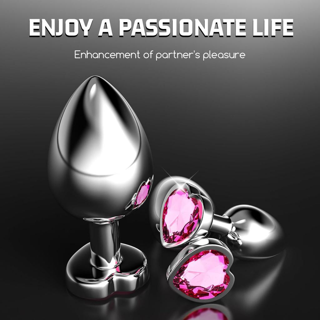Anal Plug for Women Butt Training Tool 3pcs Stainless Steel Butt Plug Heart Fetish Adult Sex Toys Anal Stimulation