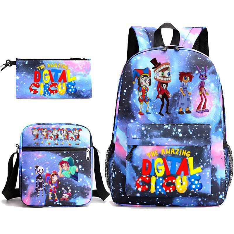3-delige Schoolrugzakset voor Studenten Grote Capaciteit Oxford Stof Schooltas met Schouderband en Etui 3-piece school bag set