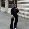 Womens Loose Streetwear Hoodie Pants Set Long Sleeve Casual Two-Piece Outfit Winter 2025