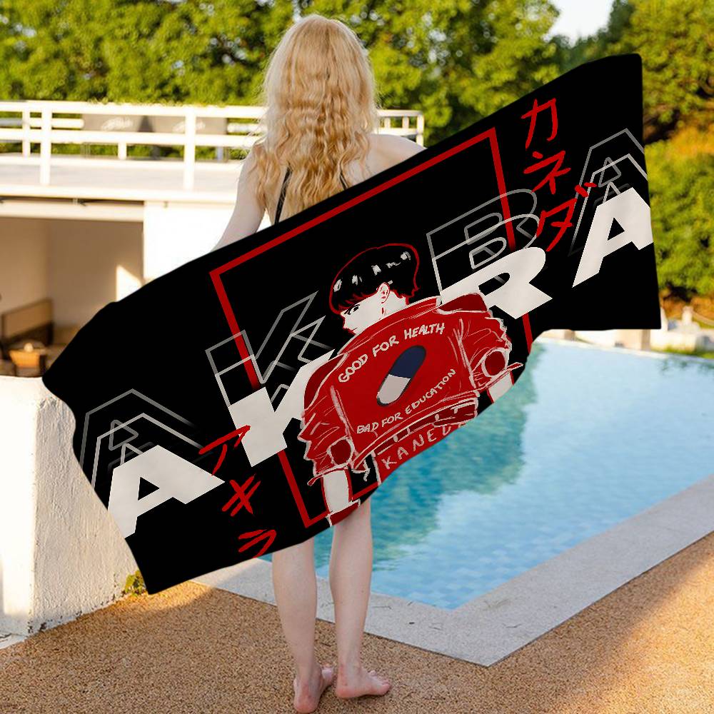 Superpower Energy Body A-akira Anime Bath Towel Microfiber Soft Water Absorbing Breathable For Kids Decorative Beach Towel