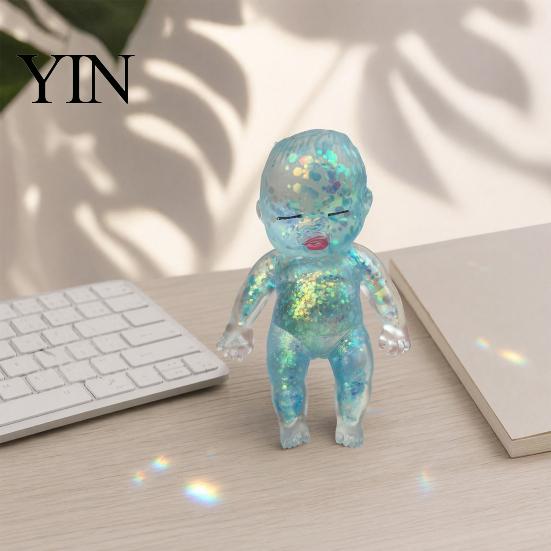 Babies Stress Ball Glitter Relief Toy, Clear Baby Doll Squeeze Soft Stretchy Toy Fidget Relaxing Gift for Adults Kids, Party Favors Anxiety