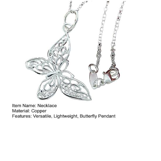 Women Butterfly Necklace Hollow-Out Butterfly Elegant Dainty Necklace Pendant Necklace Jewelry for Daily Wear Weddings Parties