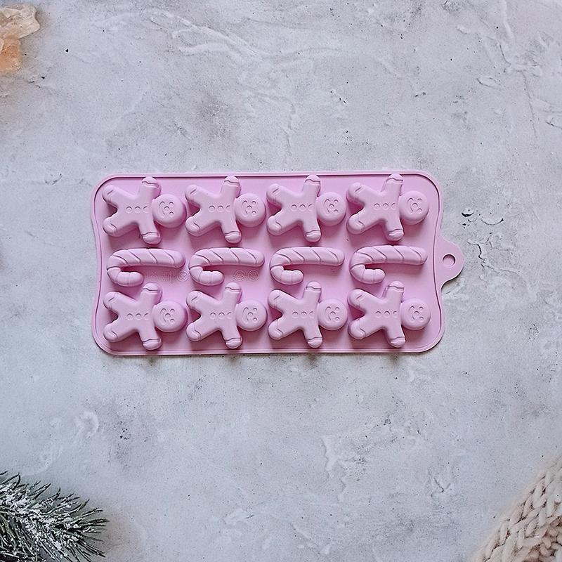 

1 шт. Рождественский пряничный человечек, силиконовая форма для конфет, печенья, шоколада, украшения торта, инструменты для праздничной вечеринки фиолетовый