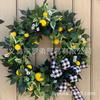 Artificial Lemon Peony Wreath Wall Hanging Decor Door Home Festival Party Decoration
