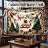Christmas Winter Theme Throw Blanket Custom Name Text Personalized Blanket Soft Cozy Blanket for Home Sofa Bed