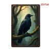 Vintage Raven Metal Wall Art 8x12 Inch Rustic Gothic Home Decor