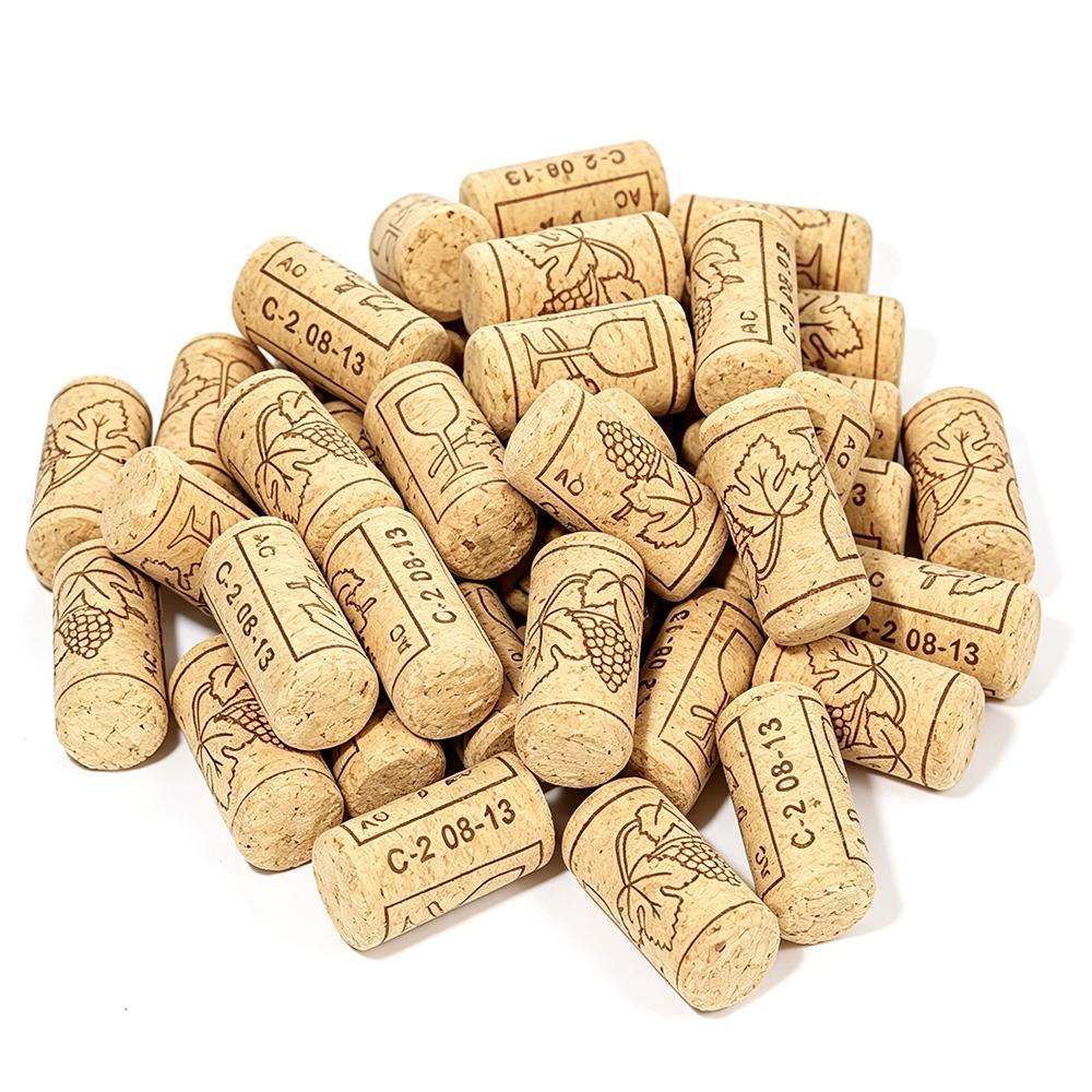 50pcs Seal Freshness Natural Cork Bottle Stopper Soft Wood Cork Leakproof Design Oak Wine Corks Wine Bottle Corks Bar