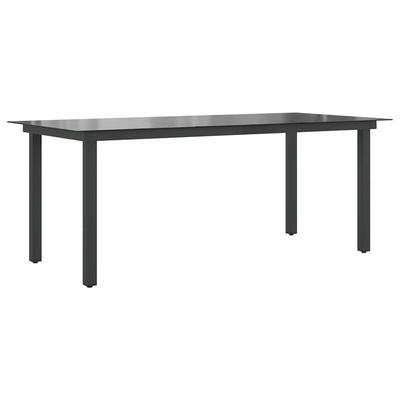 Stół Ogrodowy, Czarny, 190X90X74 Cm, Aluminium I Szkło