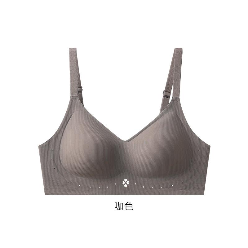 Popular Soft Support Integrated Underwear Breathable and Comfortable Upper Support Anti-sagging Gathering Seamless Steel Ring Bra