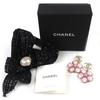 Pristine CHANEL Pierce COCO Mark Rhinestone Flower Pierce F24B ABE285 Used