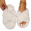 Fashion Women's Open Toe Slippers Fuzzy Fluffy House Slipper 2025 Autumn Winter Women Furry Slides Outdoor Soft Plush Faux Fur Shoes