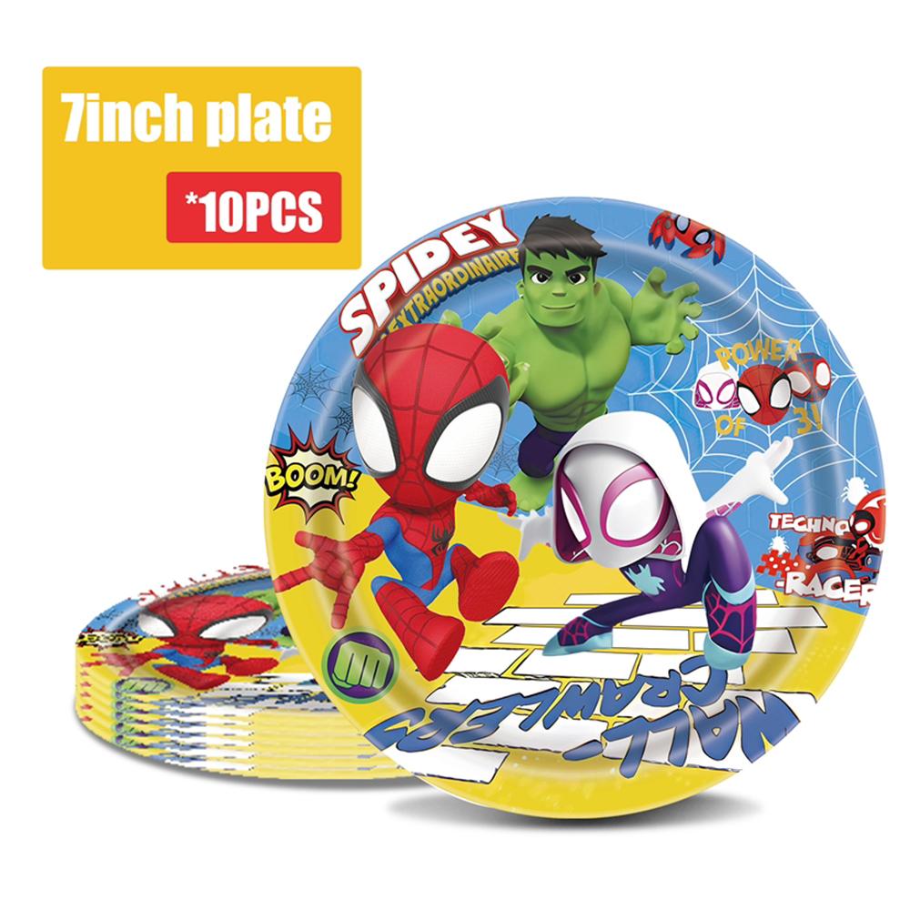 51pcs Spiderman Superhero Tableware Includes Plates Cups Napkins Tablecloth