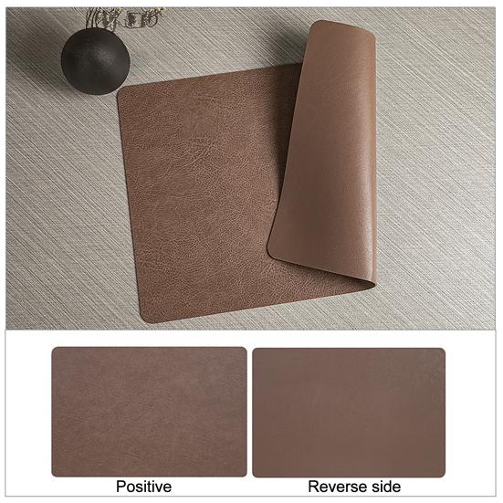 Double-Sided Placemat Waterproof Oil-Proof Heat Resistant Coaster for Dining Table Faux Leather Non-Slip Pad for Restaurant