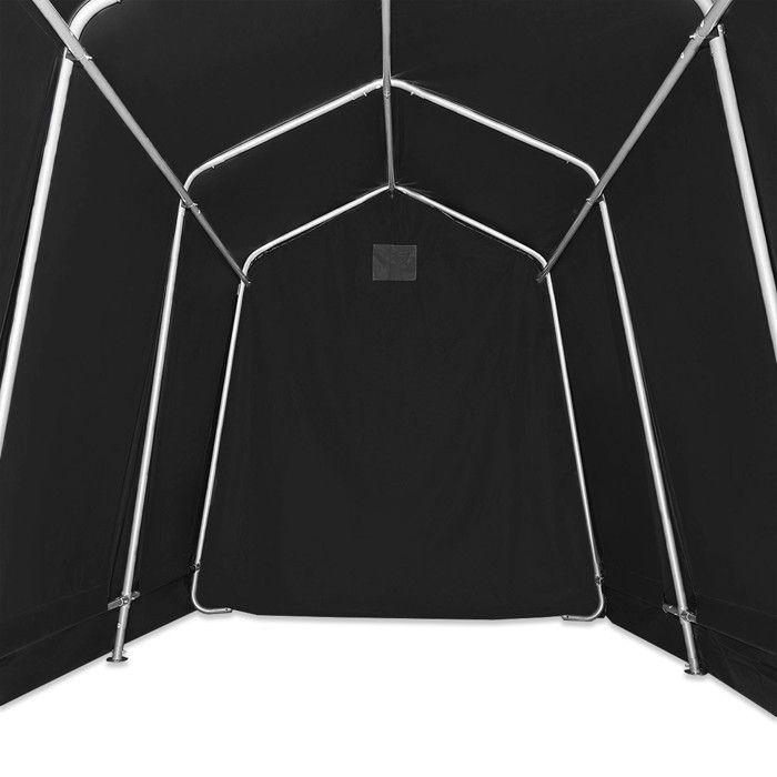 Garage tente moto MG1 PVC 550 g noir 1,6 x 2,5 x 1,95 m - structure acier galvanisé Ø32 mm