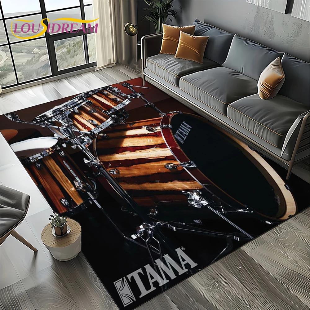 Music Instruments TAMA Drum Kit Drum Set Carpet Rug for Living Room Bedroom Home Sofa Decoration,Kid Area Rug Non-slip Floor Mat