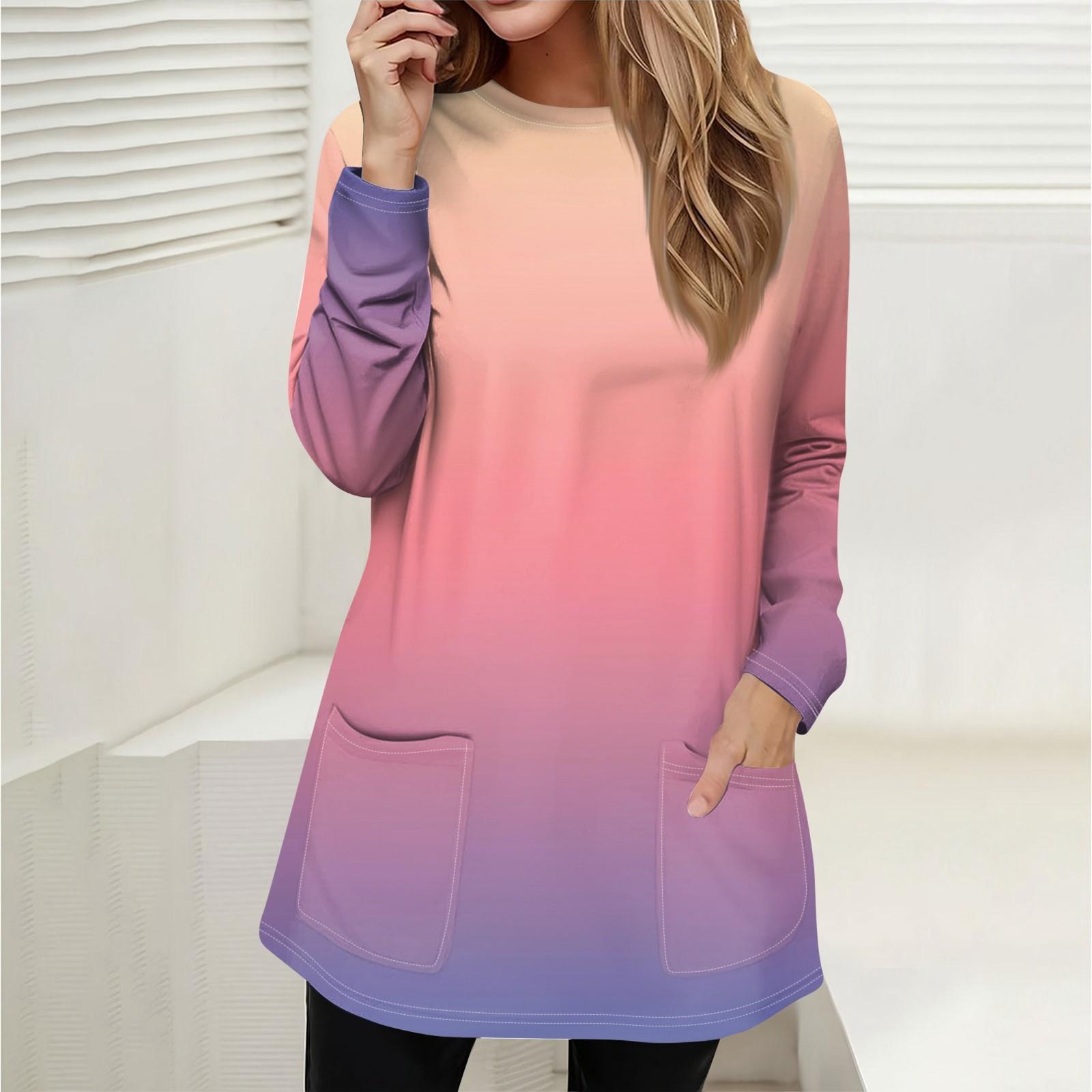 

Женская толстовка, пуловер, спортивная одежда, карман, принт, повседневный топ с круглым вырезом и длинными рукавами M розовый