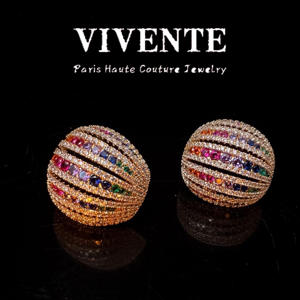 

Серьги-пусеты 5A Циркон Ретро Позолоченные: Уникальный, Роскошный, Высококлассный Дизайн