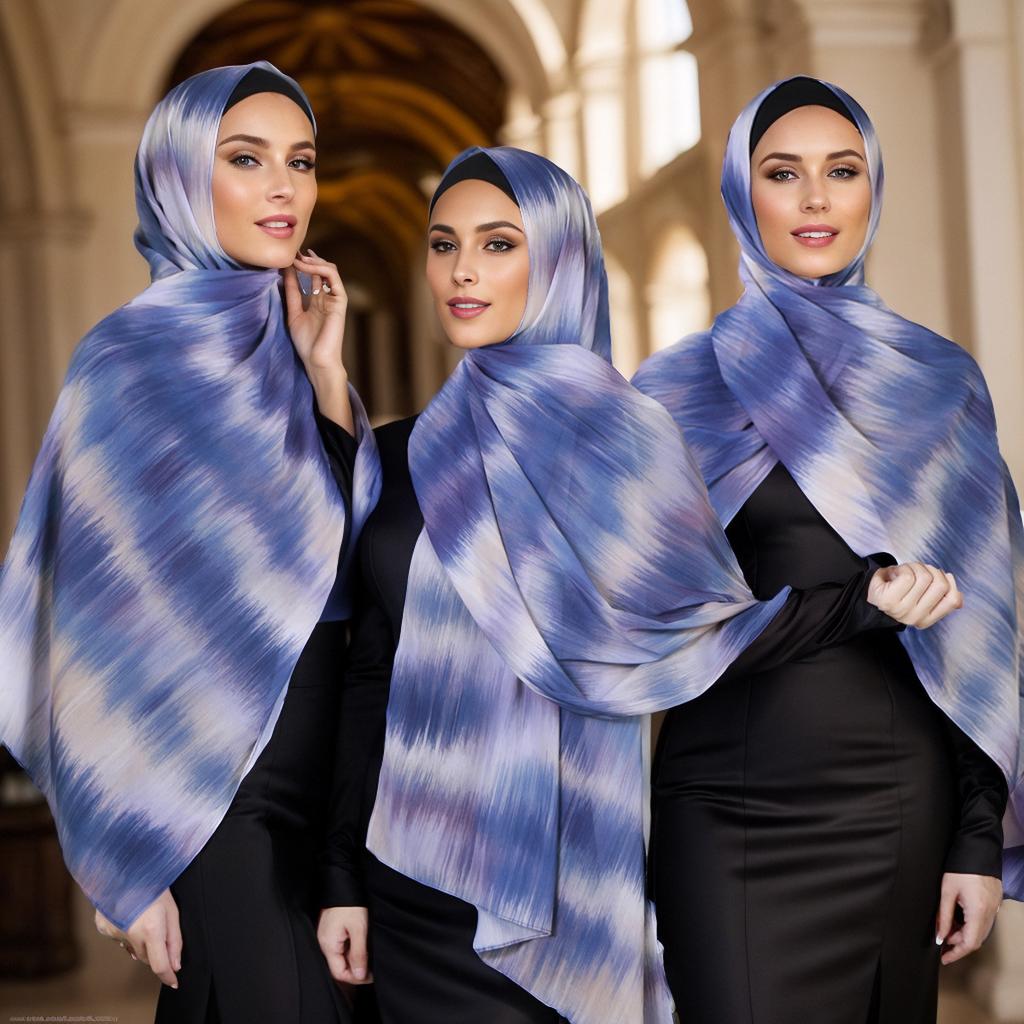 New Chiffon Printing Digital Printing Long Scarf Turkey Middle East Scarf Malaysia Indonesian Women Ethnic Headscarf