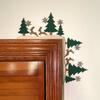 Festives Metal Door Frame Sign Door Corner Decoration for Christmas Celebration Home Decoration for Window and Wall