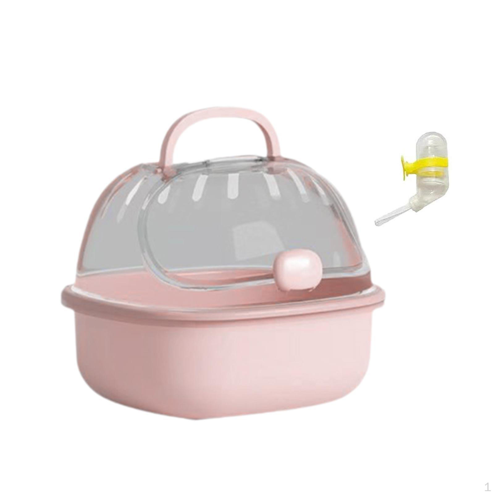 

Hamster Carrier Cage with Water Bottle Breathable Clear Large Portable Dwarf Travel