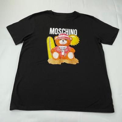 Moschino Couture Teddy Bear Sand & Sun Graphic Logo T-Shirt Black Mens