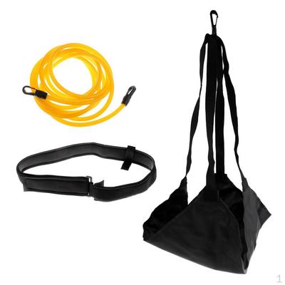 Adult Kids Swimming Belt Stationary Resistance Trainer Swim Pool Training Aid (with Drag Parachute