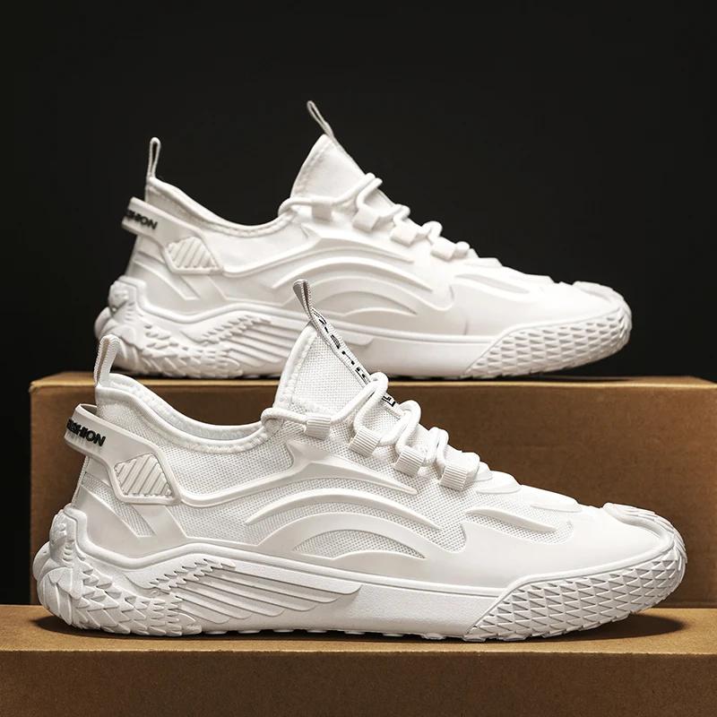 Mode Neuer Stil Schuhe für Herren Sport Jugendliche Outdoor Studenten Herren Sneaker Weiß Leicht Herren Walking Freizeitschuh Haupt-Push