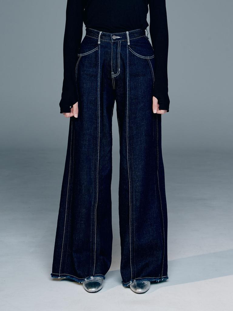 DILETTANTISME Overlock Pleated Wide Pants
