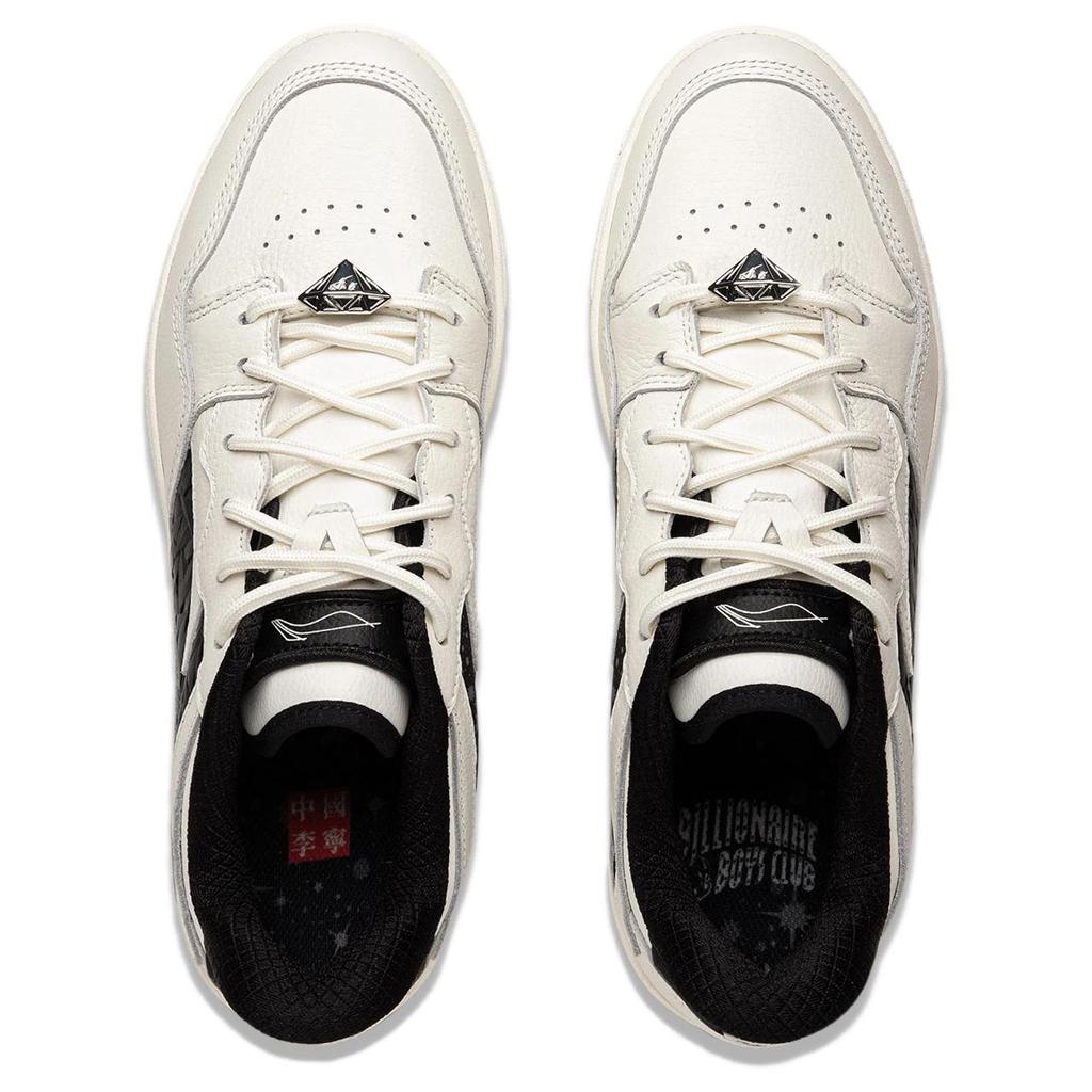 New BILLIONAIRE BOYS CLUB x LiNing Abrasion Resistant Low Top Skateboard Shoes Unisex Black White AEPU079-1