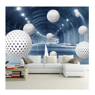 3D-Kreis-Kugel-Tapete, stereoskopisches Raumfresko, Wohnzimmer-Sofa-TV-Hintergrundtapete, Wandbild
