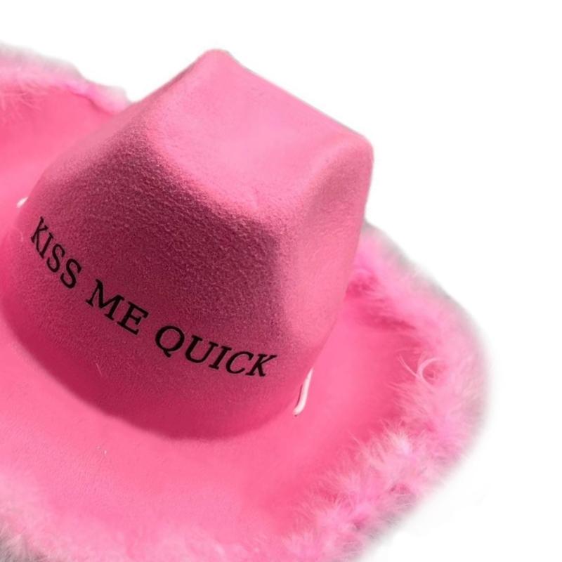 Breathable Cowboy Hats Disco Party Large Rolled Brims Hat Fedoras Felts Cowboy Sunproof Hat Supply Wide Rolled Brims