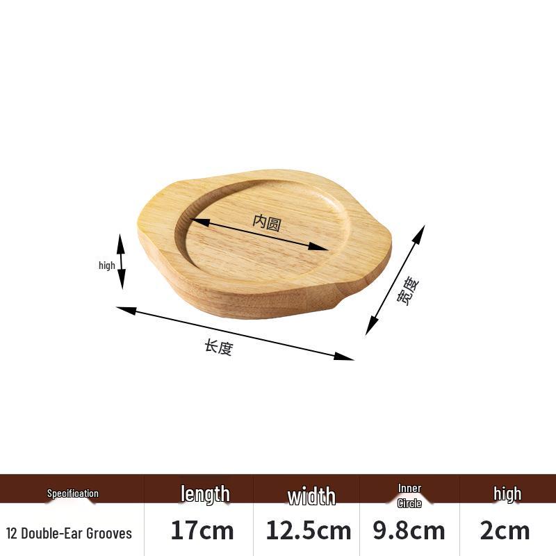 Thickened Round Sand Pot Wooden Tray - Square Heat Insulation Mat for Clay Pot, Stone Pot, or Iron Plate