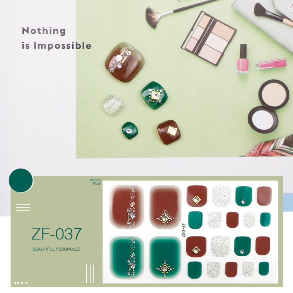 Three-dimensional Toenail Sticker 3D Imitation Drill Toenail Nail Patch Waterproof and Long-lasting Whitening Toenail Sticker Full Sticker