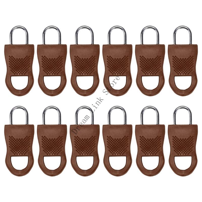 Q1FD Pack of 12 Removable Zippers Pulls Detachable Zippers Pulls Replacements ZippersGripper Mend Fixer for Suitcase Luggage