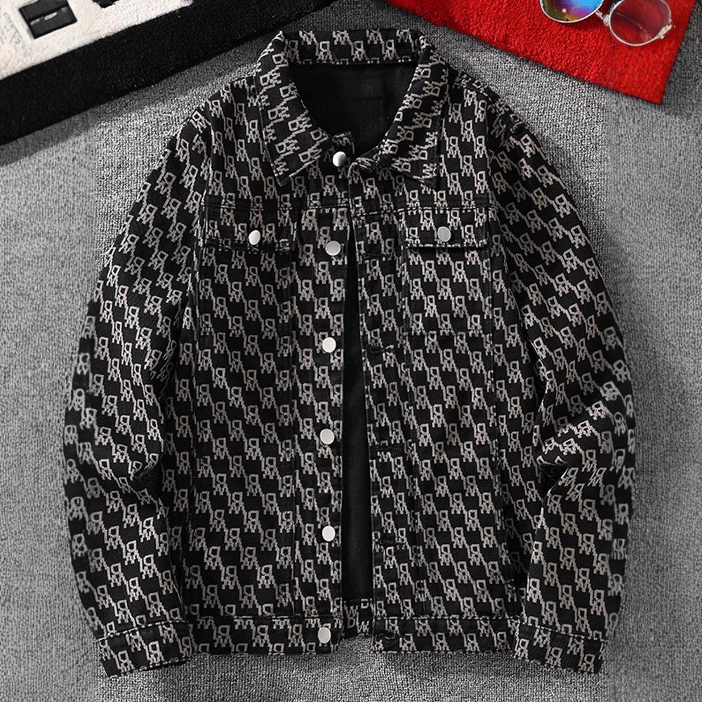 Spring and Autumn Denim Jacket Men's New Korean Version of Trendy Casual Jacket