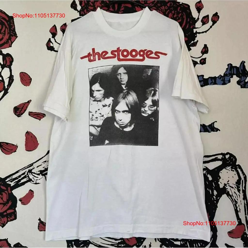 The Stooges Rock Band Weißes T-Shirt Tee Alle Größen Vintage Gewaschen Stilvoll Unisex Leicht Weich Grafik Atmungsaktiv