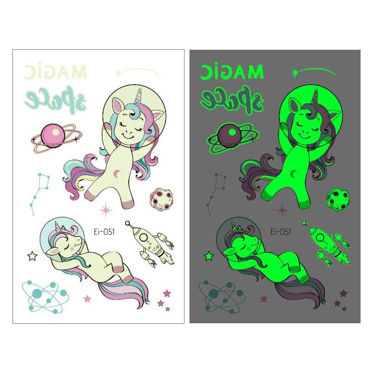 Waterproof Luminous Astronaut Tattoo Stickers for Kids 120x75mm