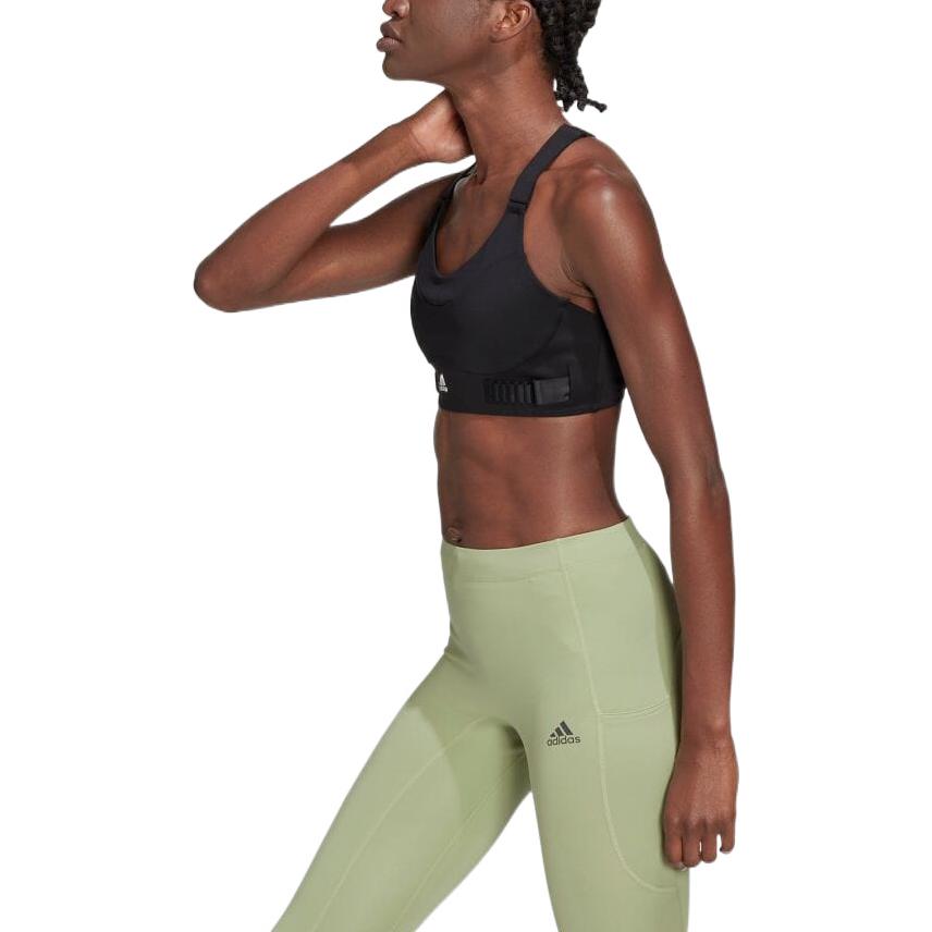 Adidas Solid Color Logo Print Adjustable Strap Sports Bra Women underwear Black HA0071
